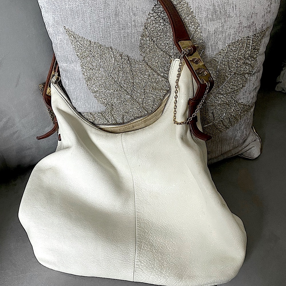 Tory Burch Big Cream Leather Hobo